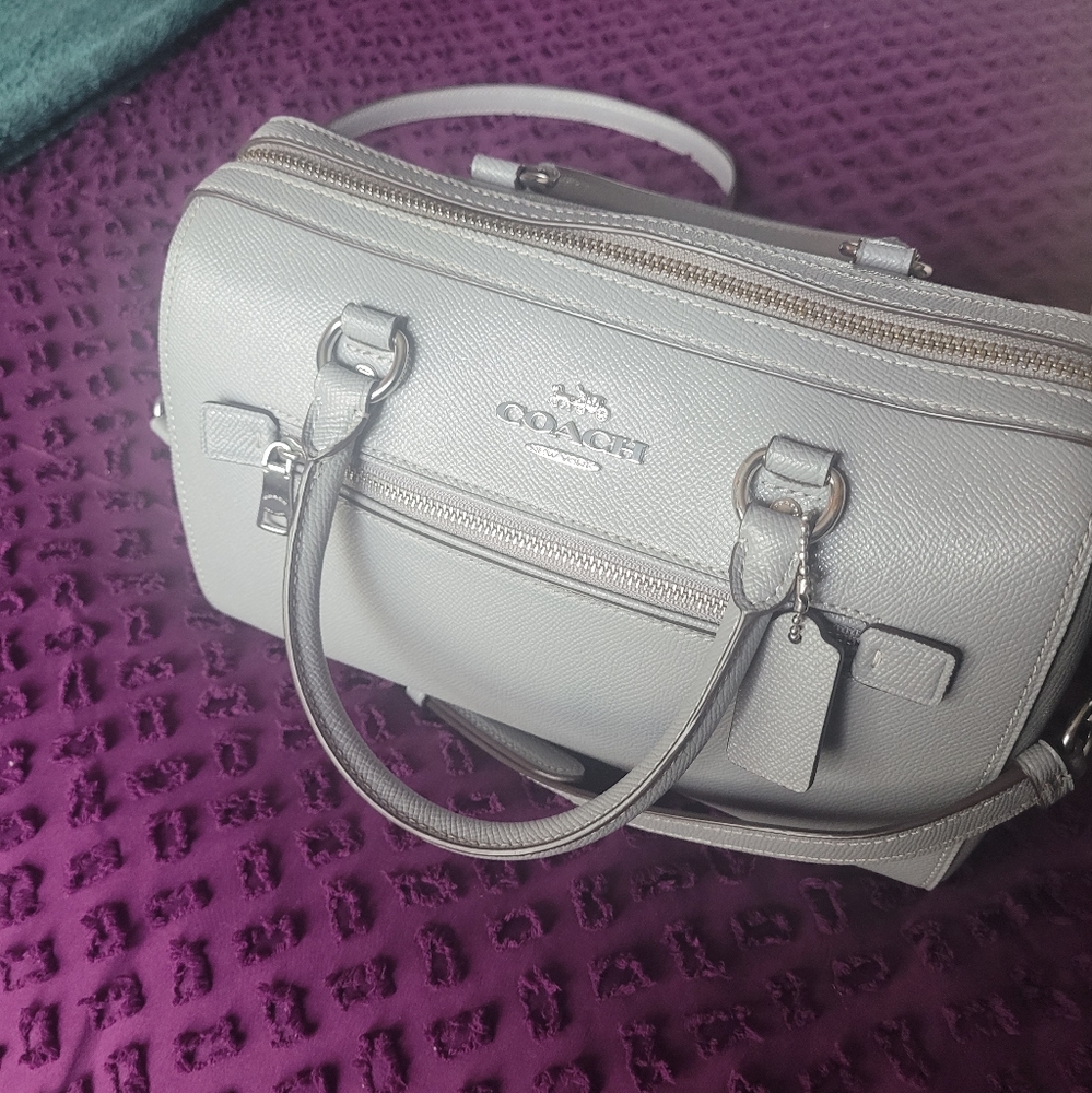 Gray Mid size Coach Purse